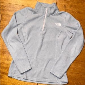 The North Face Gray & Pink Pullover Fleece Zipper
